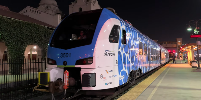 San Bernardino receives first hydrogen-powered passenger train